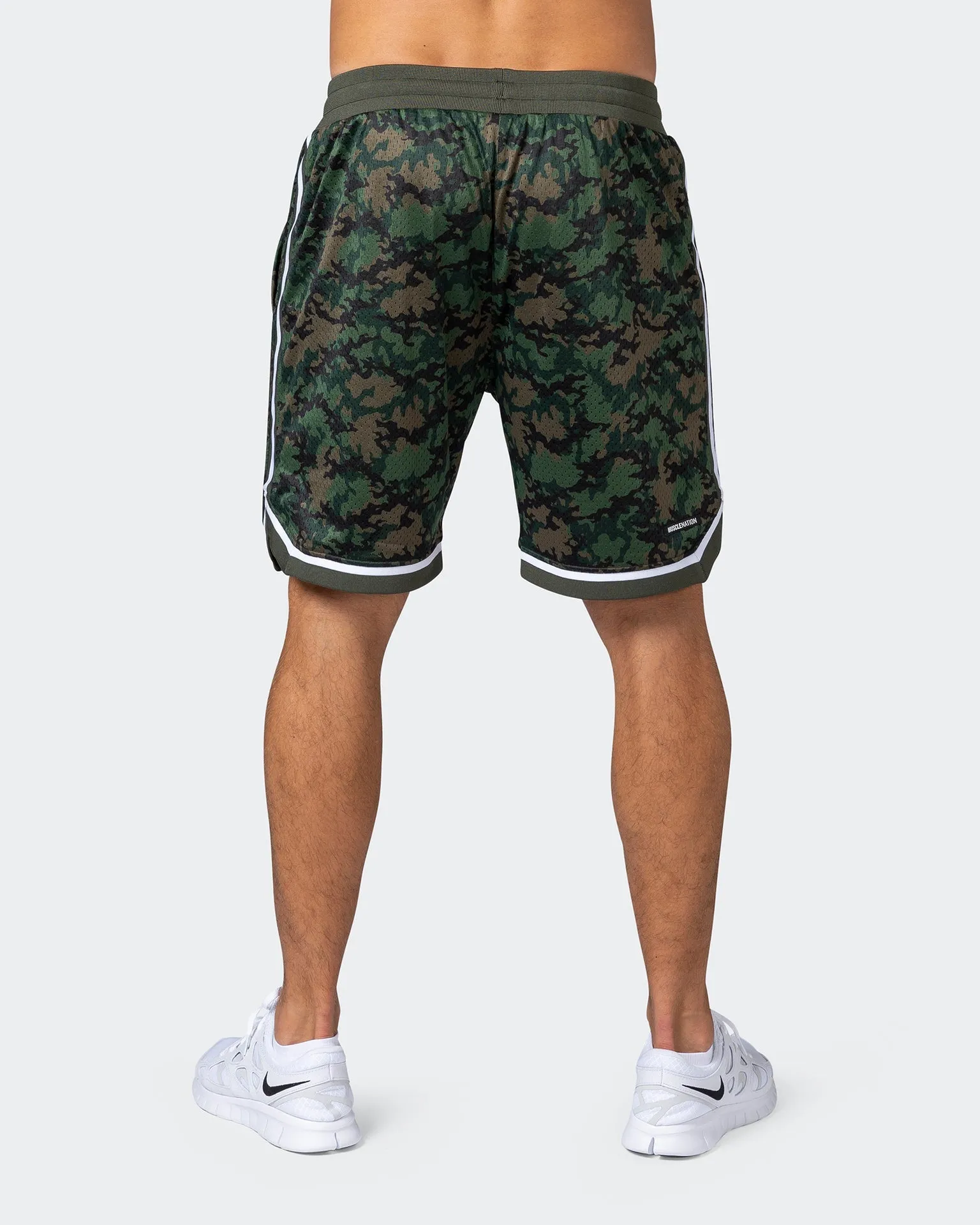 8 Basketball Shorts - Dark Khaki Camo Print