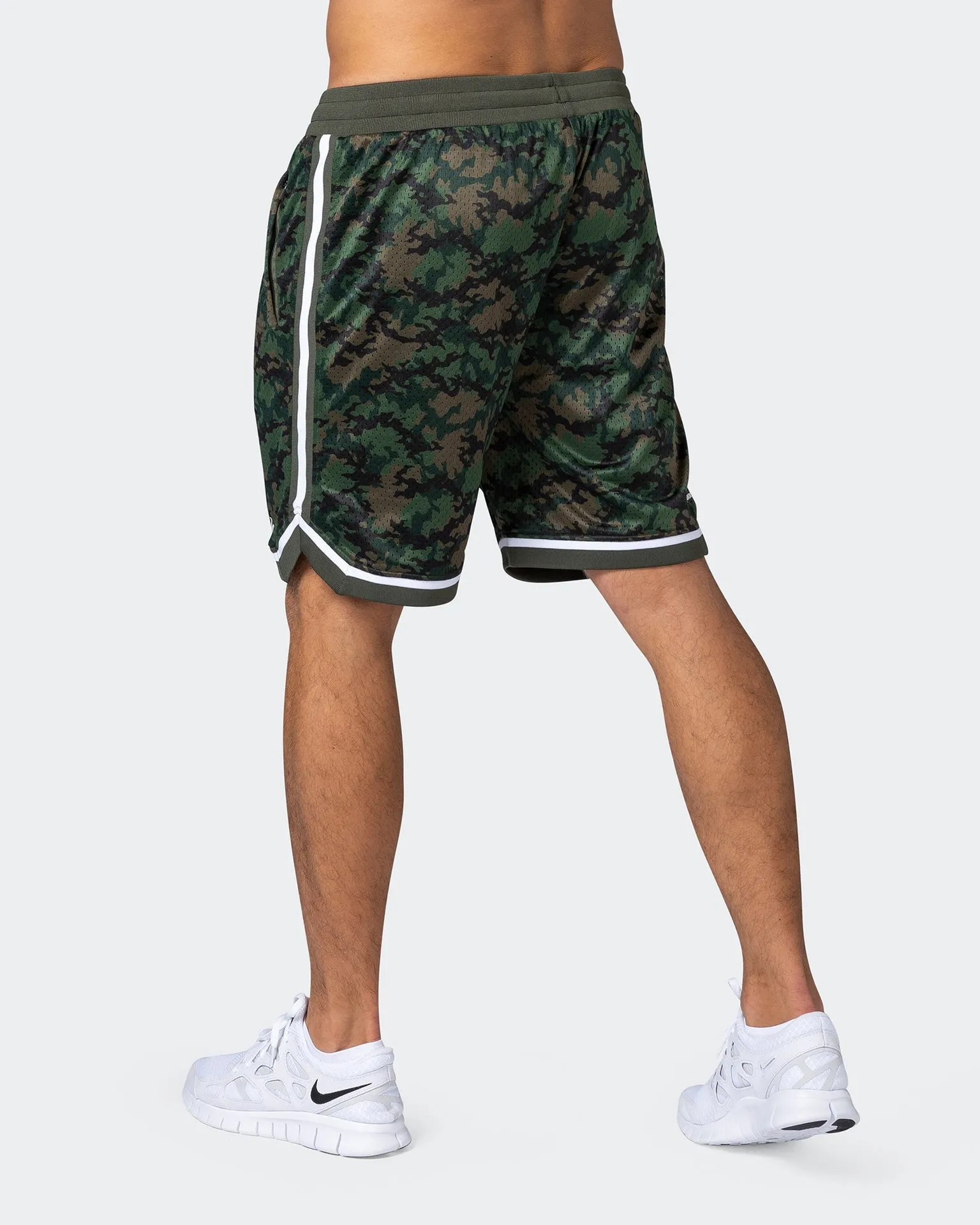 8 Basketball Shorts - Dark Khaki Camo Print