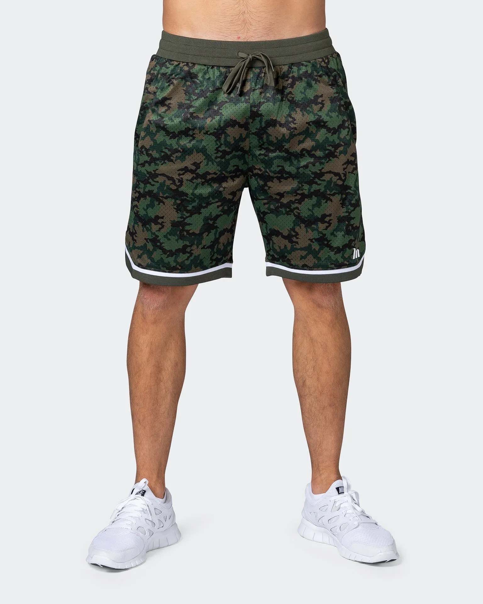 8 Basketball Shorts - Dark Khaki Camo Print