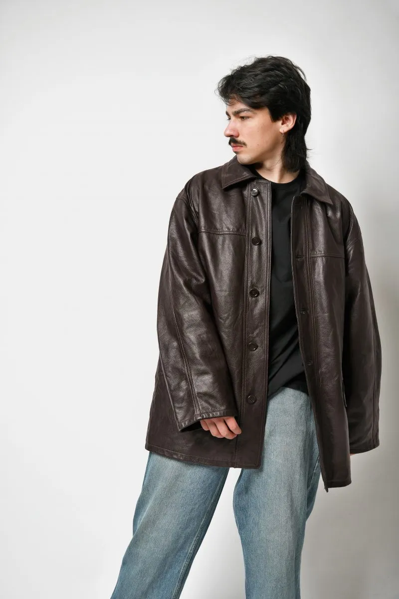 90s length coat dark brown