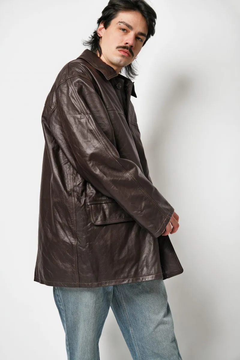 90s length coat dark brown