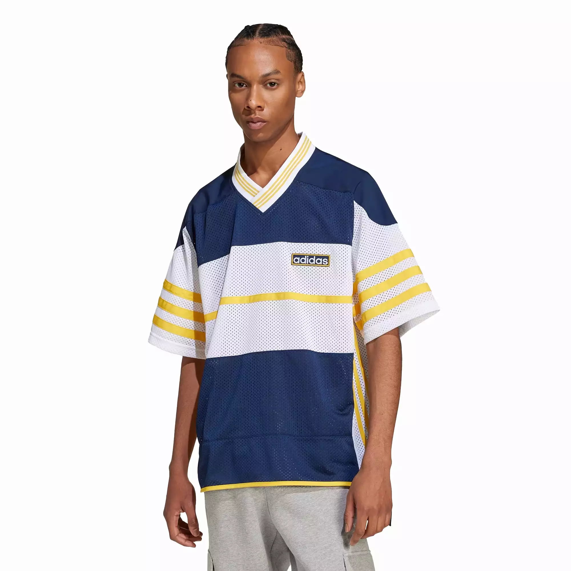 ADICOLOR ADIBREAK MESH JERSEY 'NIGHT INDIGO/WHITE/BOLD GOLD'