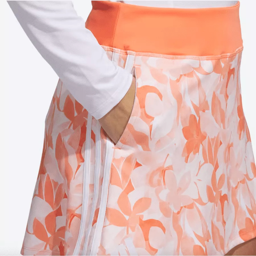 Adidas Orange Floral 15-Inch Golf Skort