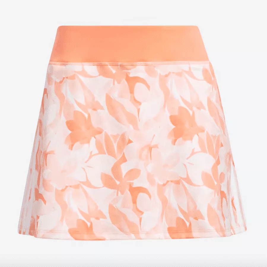 Adidas Orange Floral 15-Inch Golf Skort