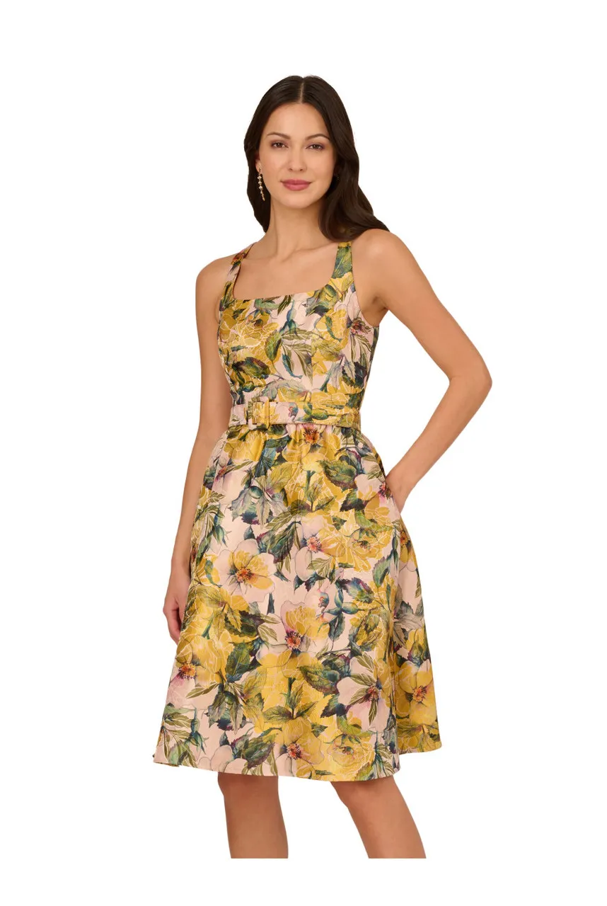 ADRIANNA PAPELL Jacquard midi dress -                         -                     -                