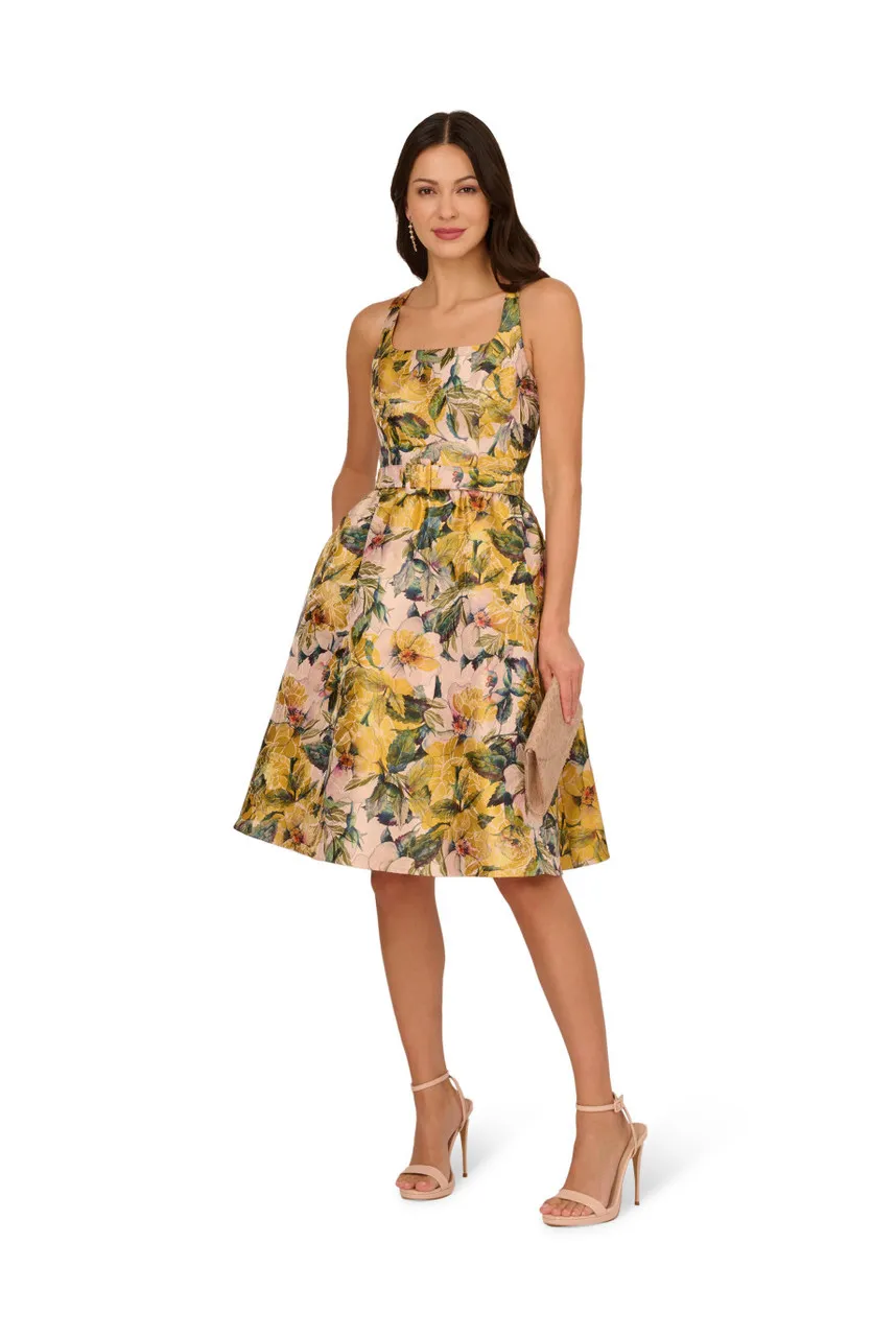 ADRIANNA PAPELL Jacquard midi dress -                         -                     -                