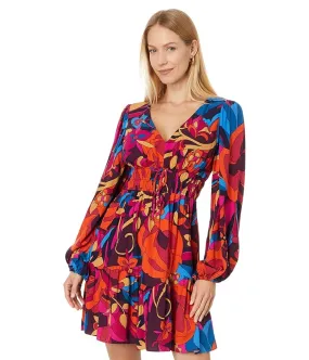 Adrianna Papell Printed Short Flounce Dress