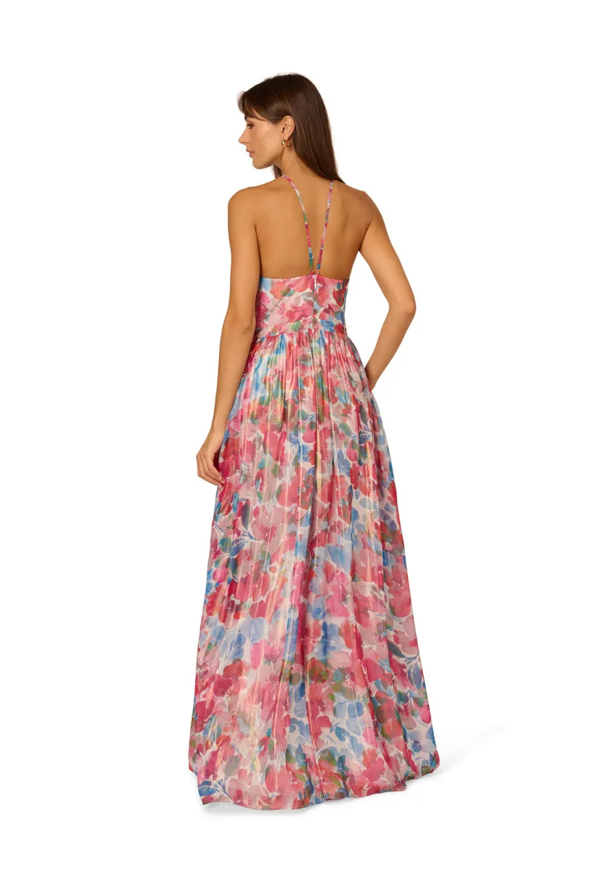 ADRIANNA X ADRIANNA PAPELL Foiled chiffon maxi dress -                         -                     -                