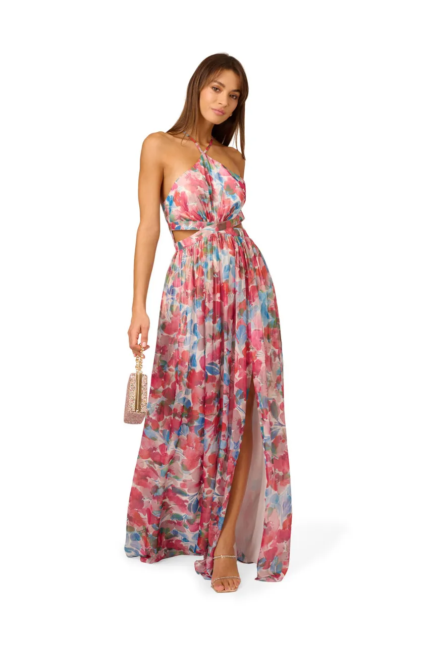 ADRIANNA X ADRIANNA PAPELL Foiled chiffon maxi dress -                         -                     -                