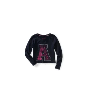 Aeropostale Womens Athletic Cropped Knit Sweater