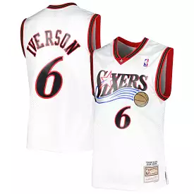 Allen Iverson Philadelphia 76ers Mitchell & Ness 2001/02 Hardwood Classics Swingman Jersey - White