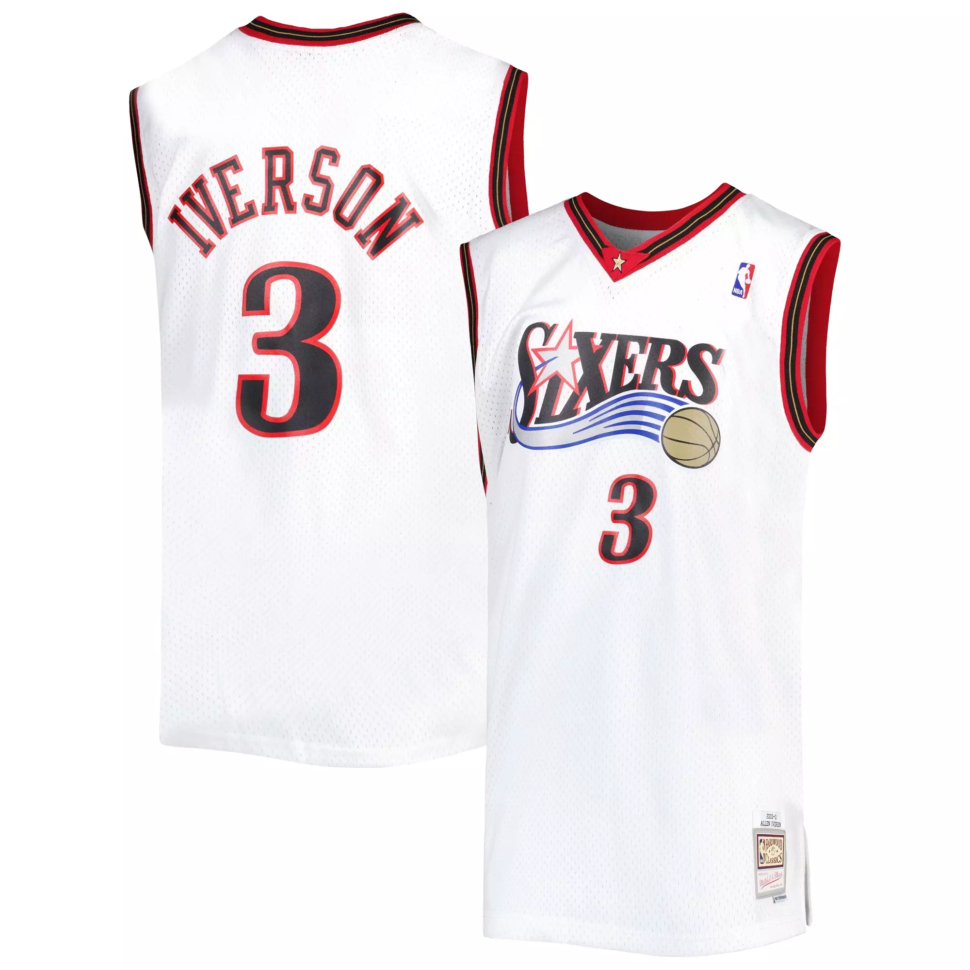 Allen Iverson Philadelphia 76ers Mitchell & Ness Big & Tall Hardwood Classics 1996/97 Swingman Jersey - White