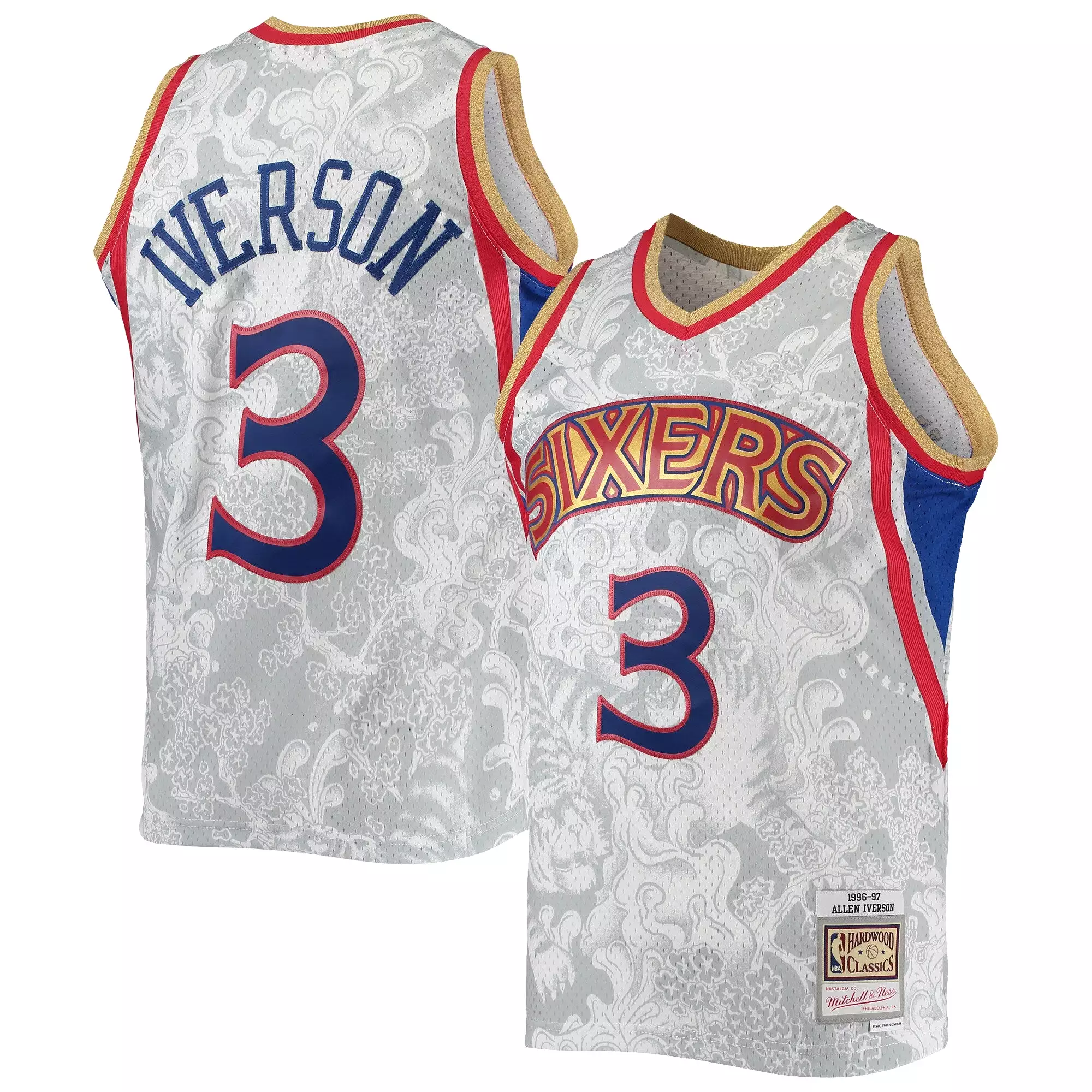 Allen Iverson Philadelphia 76ers Mitchell & Ness Hardwood Classics 1996/97 Lunar New Year Swingman Jersey - White