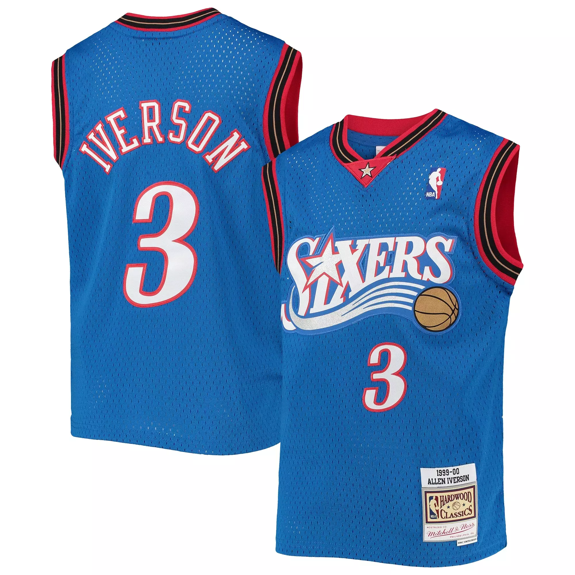 Allen Iverson Philadelphia 76ers Mitchell & Ness Youth 1999-00 Hardwood Classics Swingman Jersey - Royal