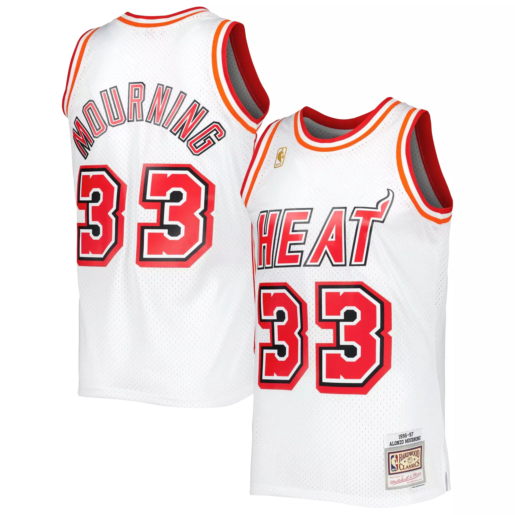 Alonzo Mourning Miami Heat Mitchell & Ness Hardwood Classics Swingman Jersey - White