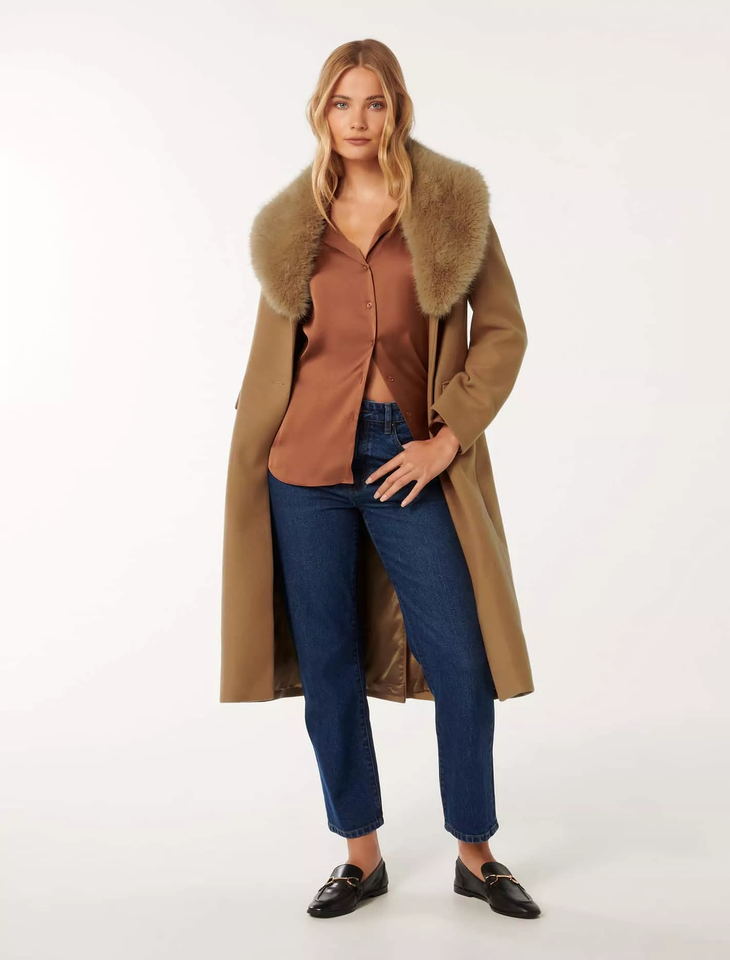 Amber Fur Collar Coat