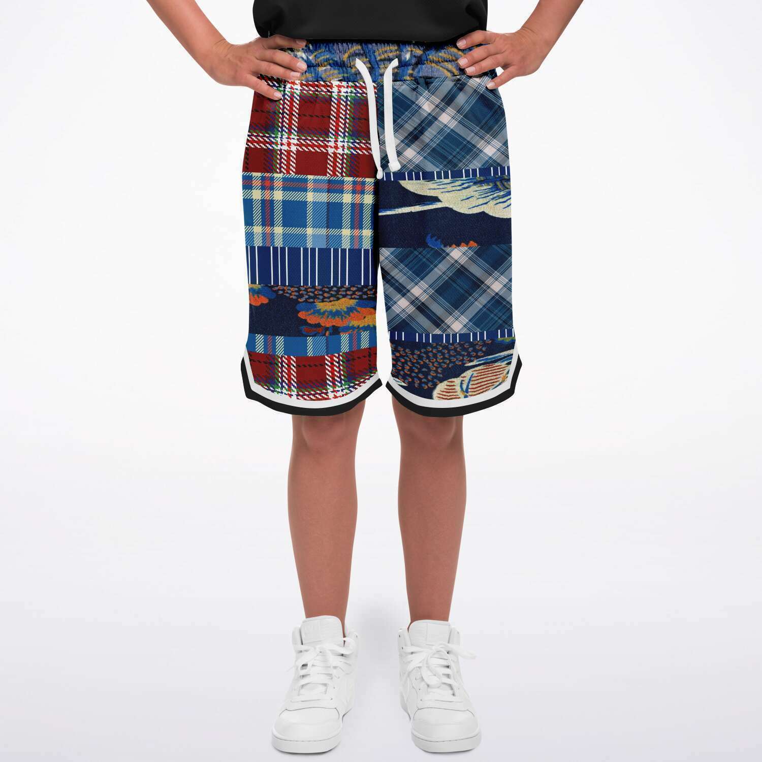 Andromeda Blue Patchwork Basketball Shorts