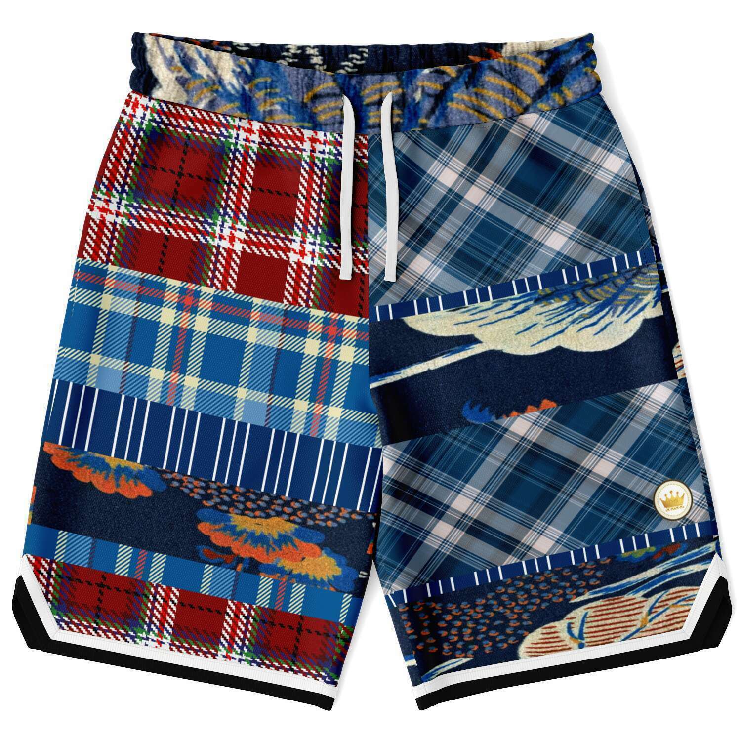 Andromeda Blue Patchwork Basketball Shorts