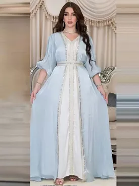 Arabic kaftan dress for women, overcoat and belt S4799071