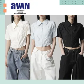 AVANDRESS  |Casual Style Street Style Plain Short Sleeves