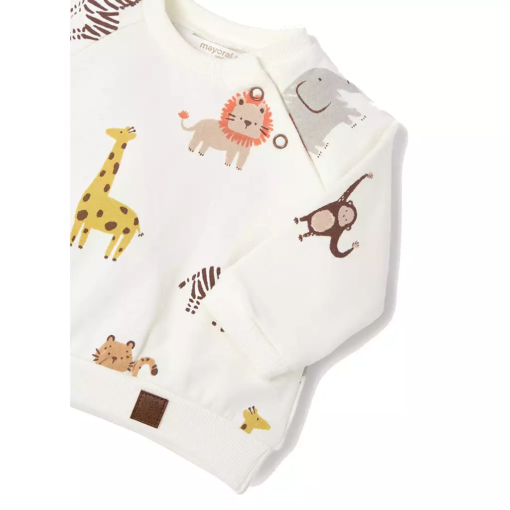 Beige Animal Graphic Dual Outfit Set