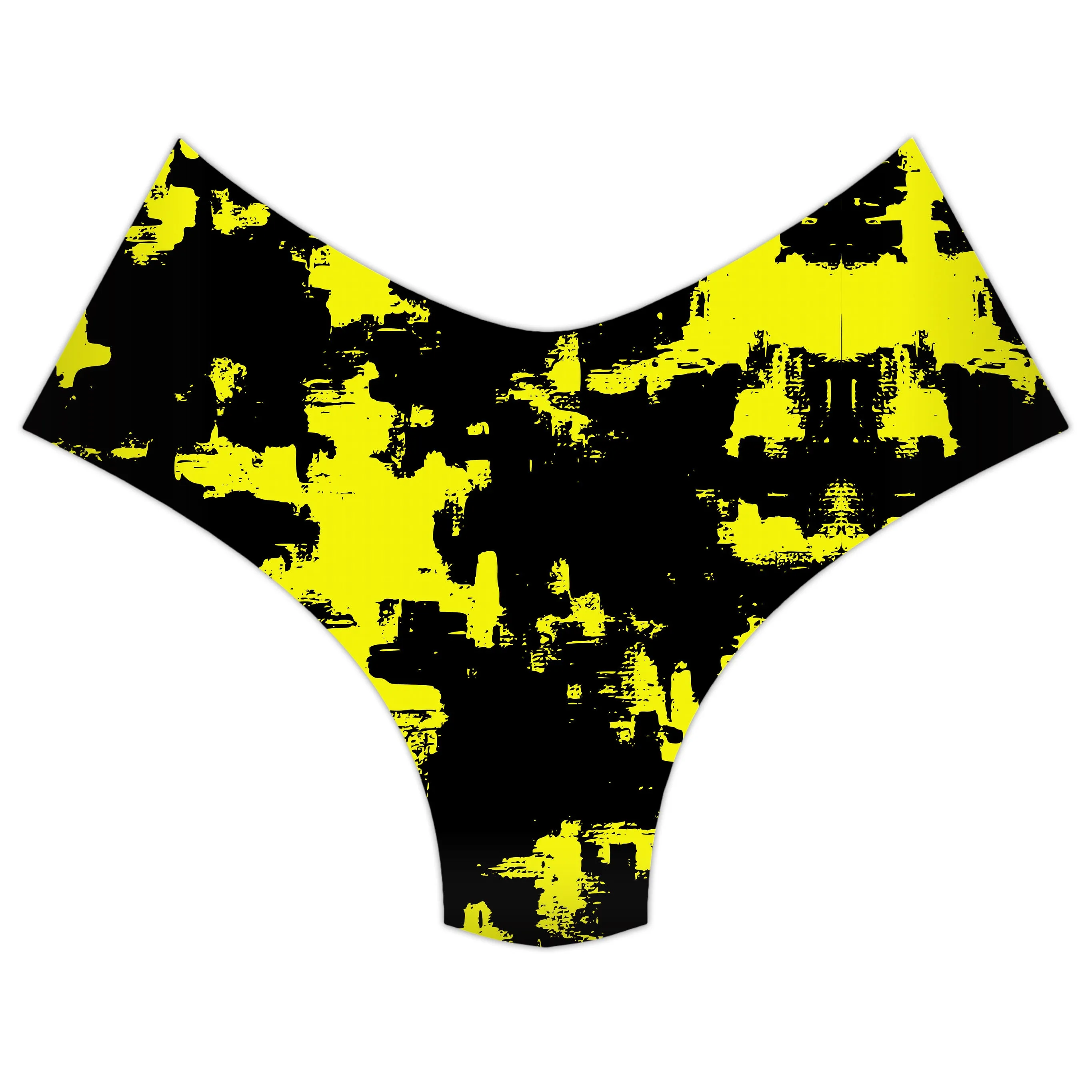 Black and Yellow Abstract Booty Shorts