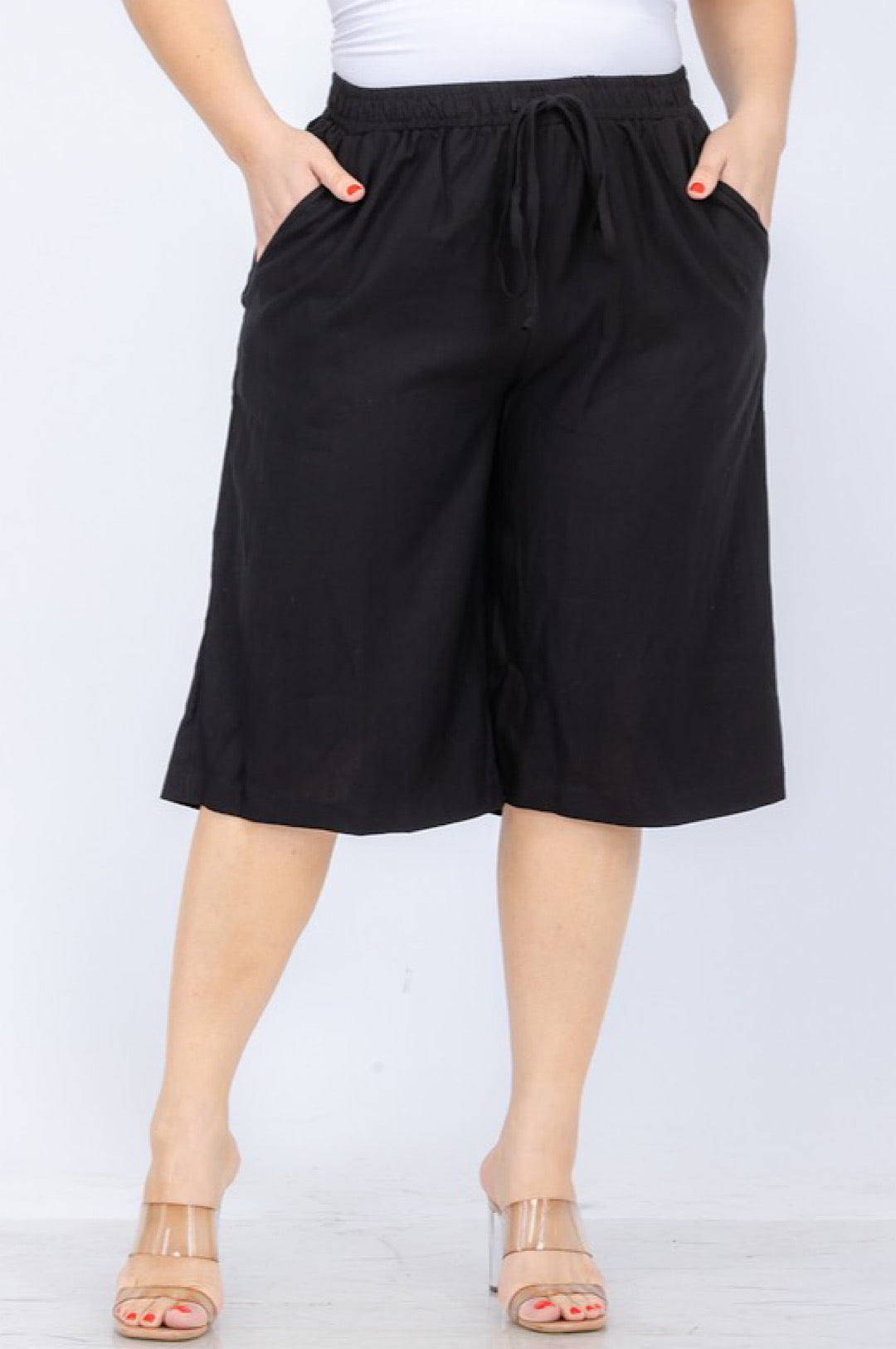 Black Knee Length Shorts