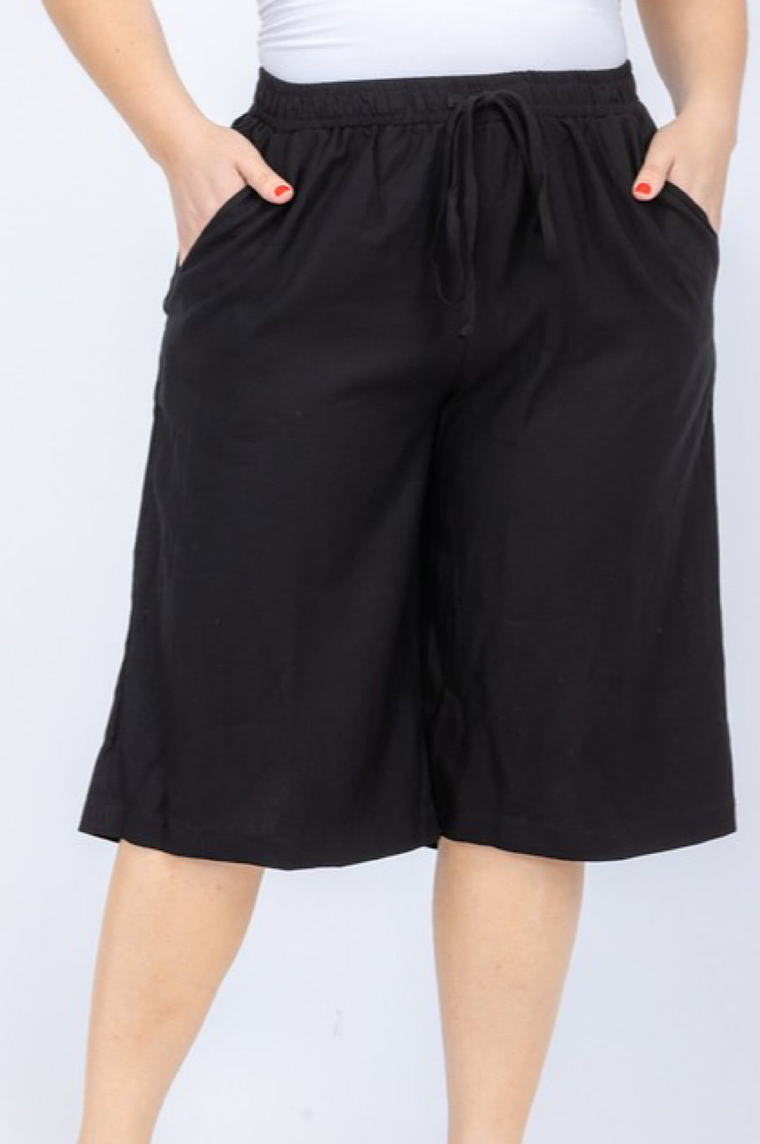 Black Knee Length Shorts