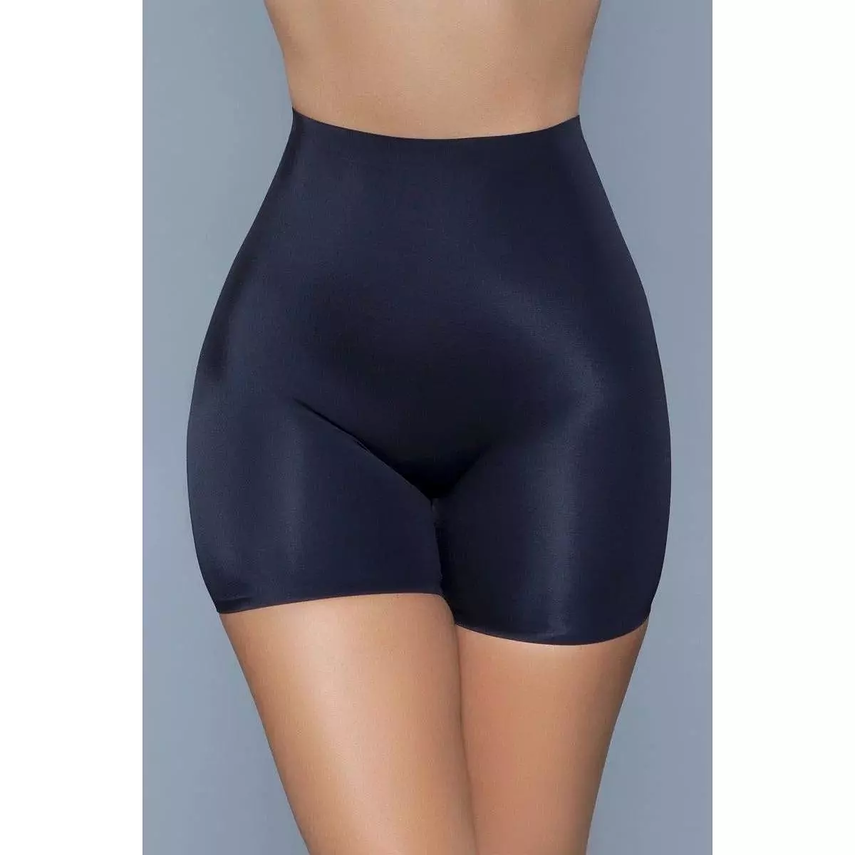 Black Seamless Mid-waist And Anti-chafing Slip Shorts