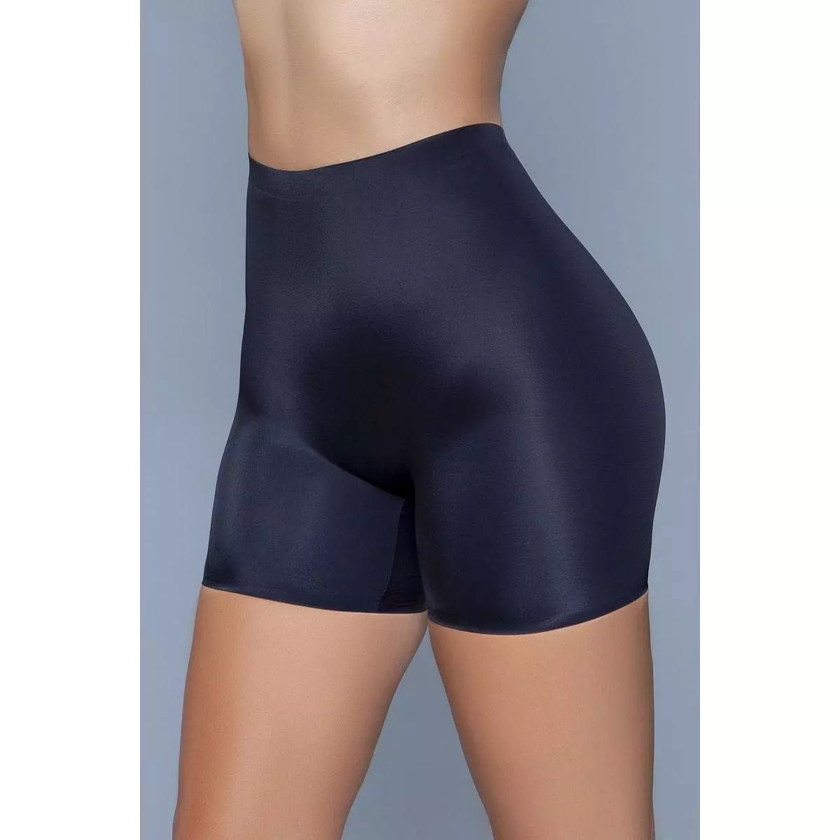 Black Seamless Mid-waist And Anti-chafing Slip Shorts