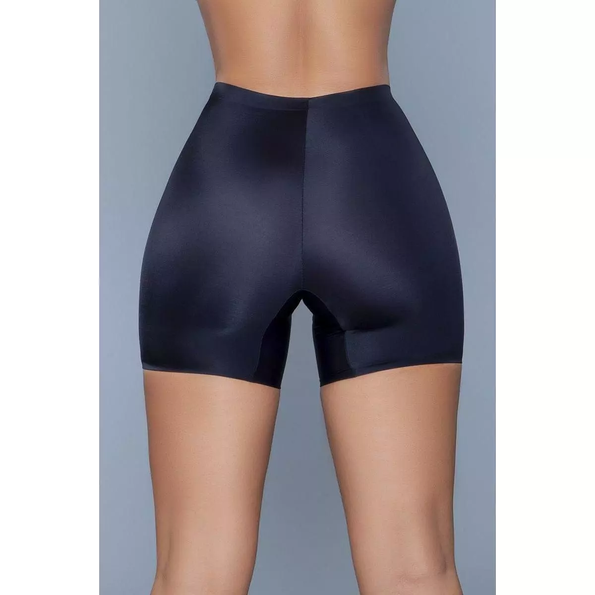 Black Seamless Mid-waist And Anti-chafing Slip Shorts