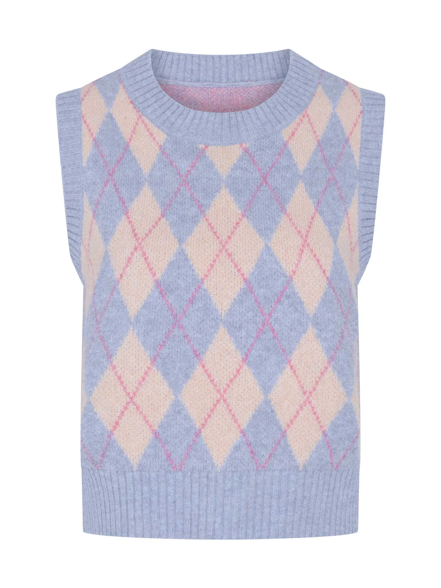 Bobbi Sweater Vest in Peach and Blue