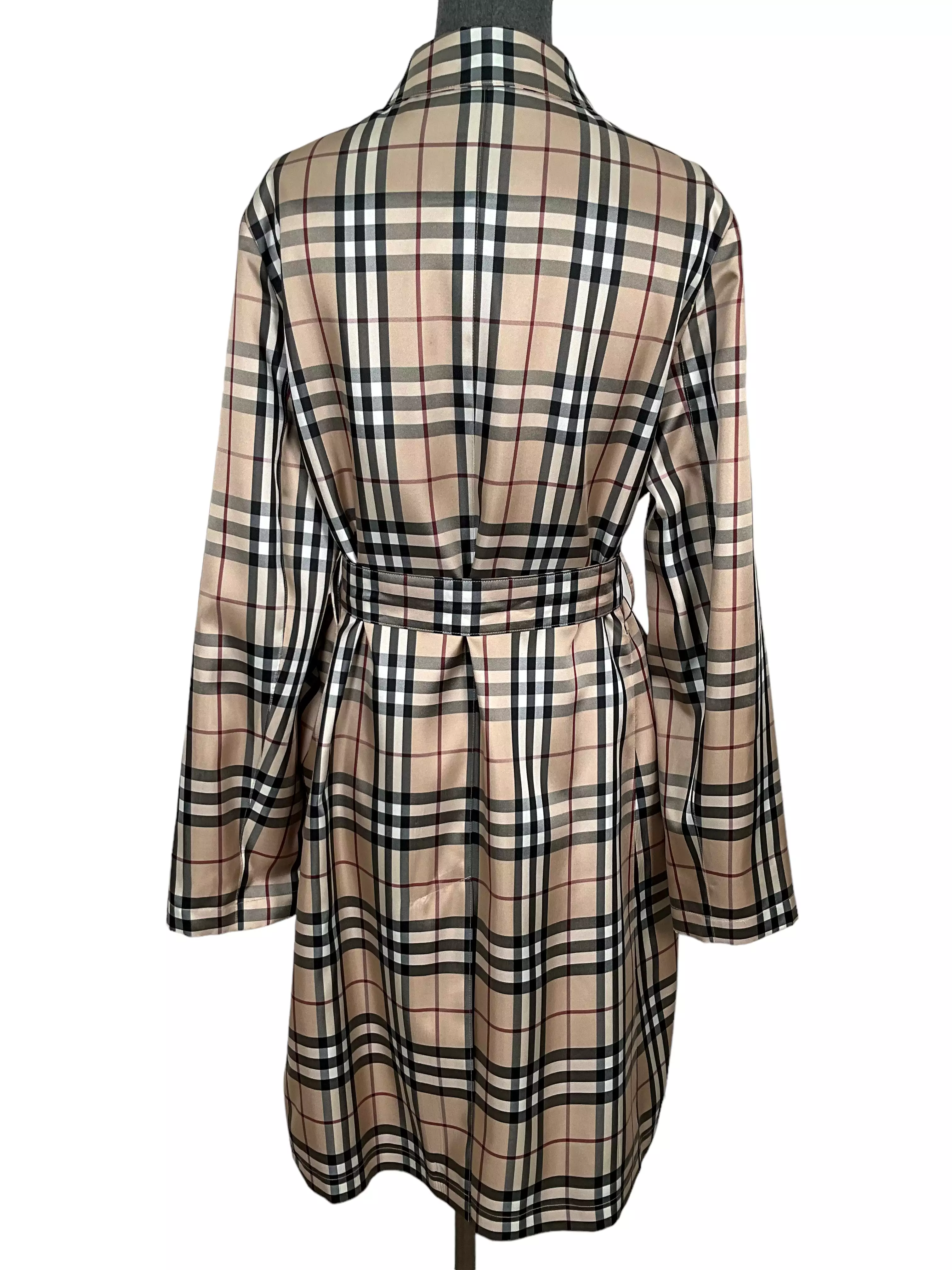 Burberry Check Belted Trench Coat Size M