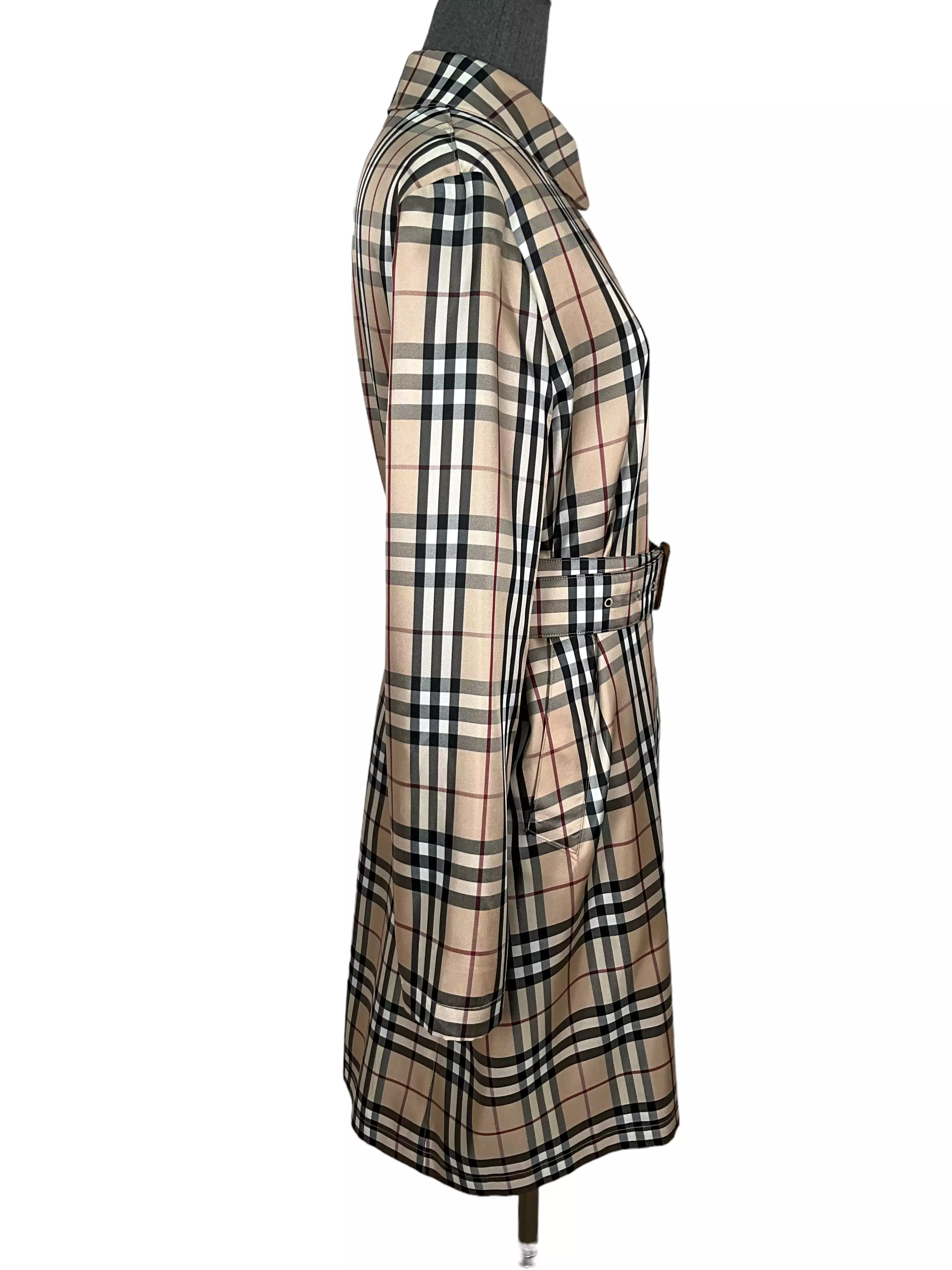 Burberry Check Belted Trench Coat Size M