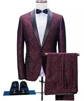 Capable Man Tuxedo Jacquard Suit