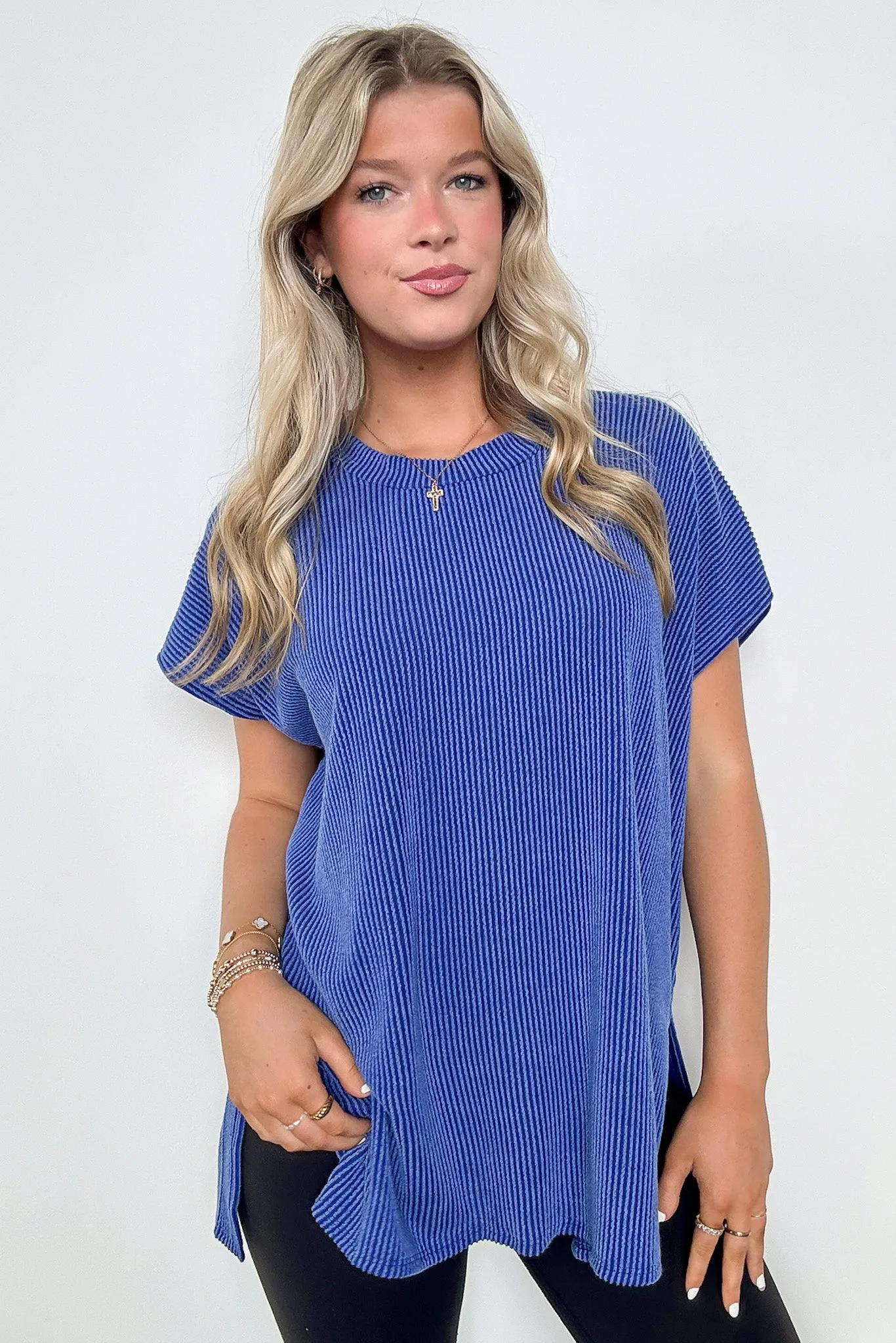 Casual Favorite Short Sleeve Side Slit Tunic Top - BACK IN STOCK