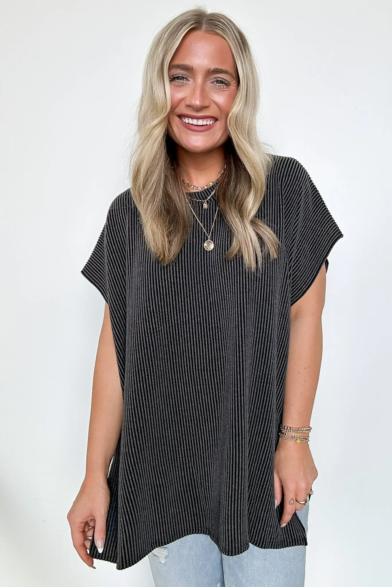 Casual Favorite Short Sleeve Side Slit Tunic Top - BACK IN STOCK