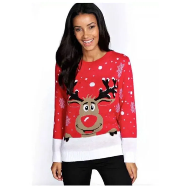 Christmas fawn jacquard sweater