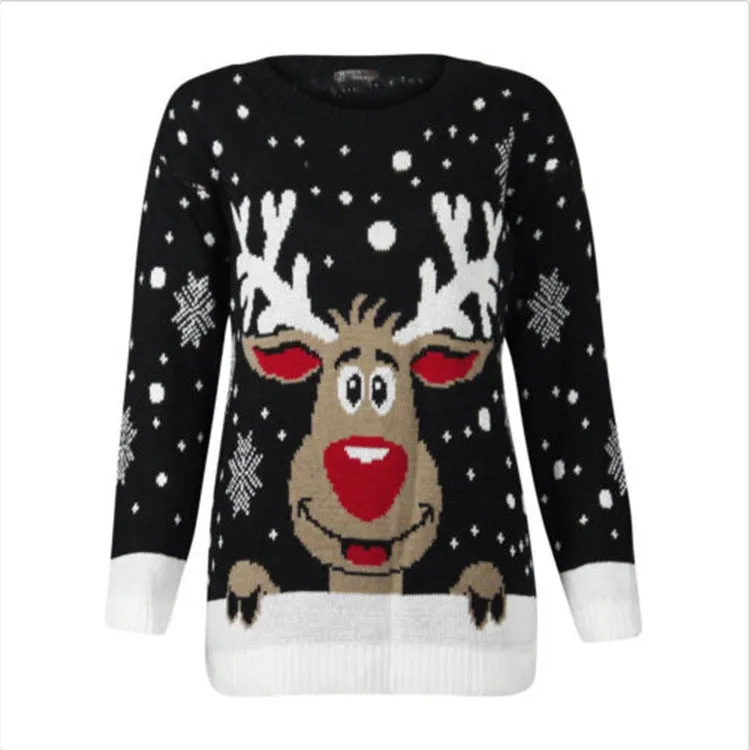 Christmas fawn jacquard sweater