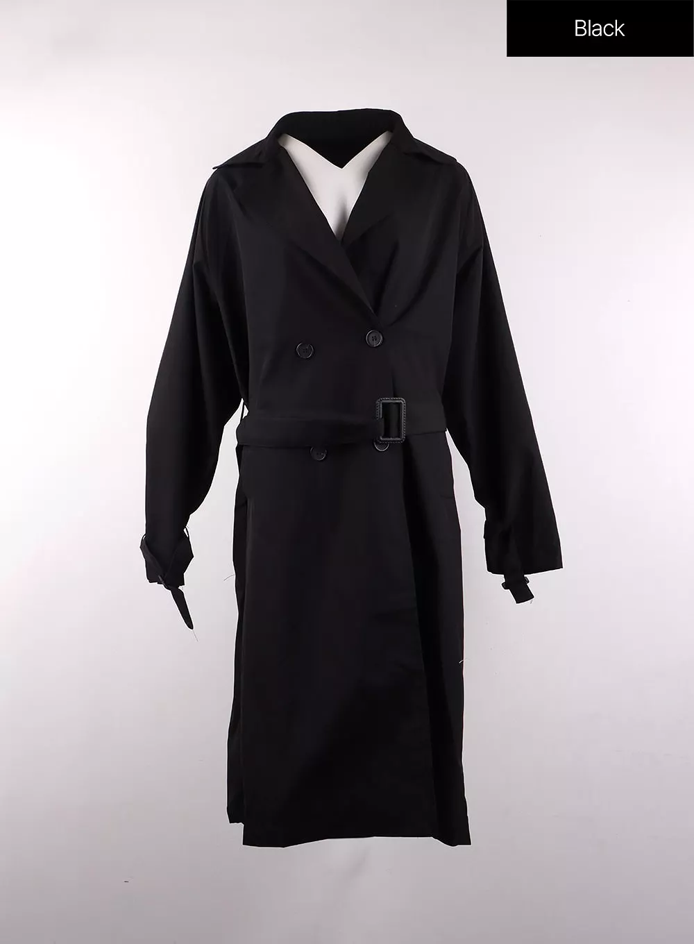 Collared Pocket Trench Coat with Belt OF406