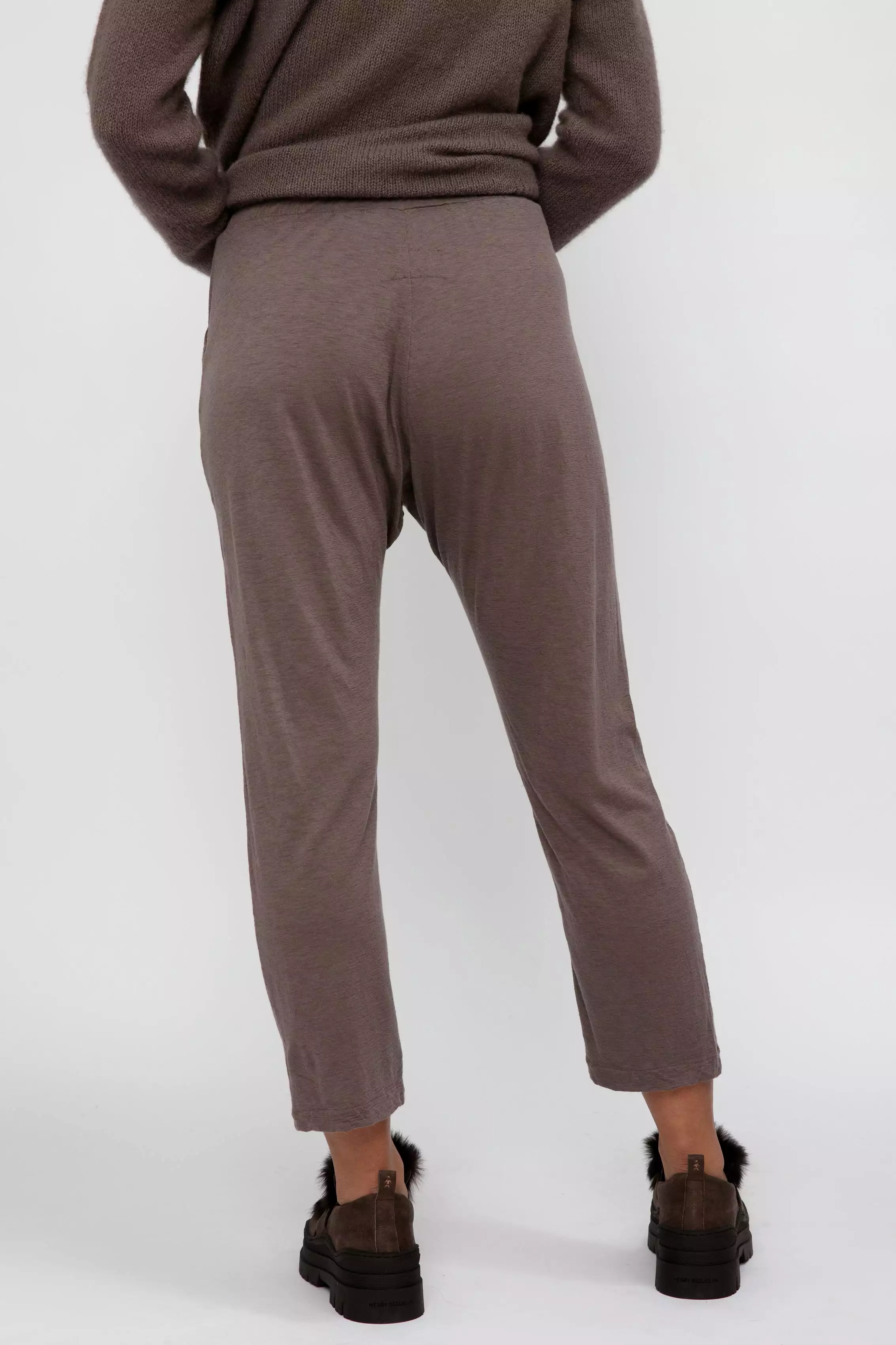 Cool Cashmere Jersey Jogger in Choco