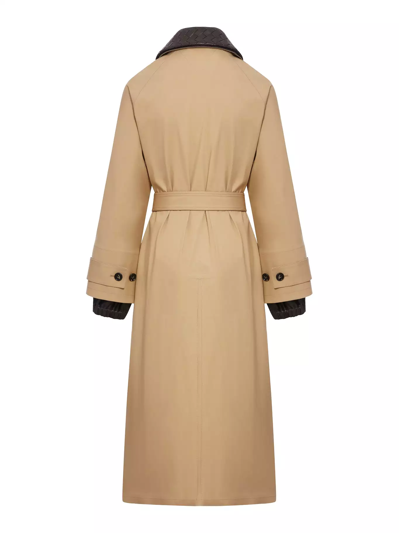 Cotton trench coat with braided collar