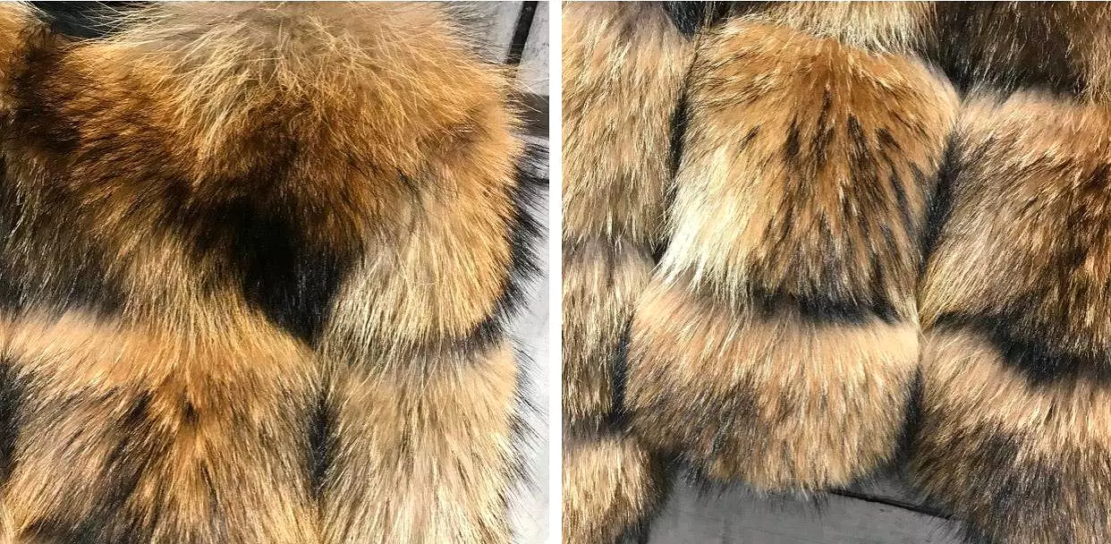 Cropped Dusty Brown Raccoon Fur Coat