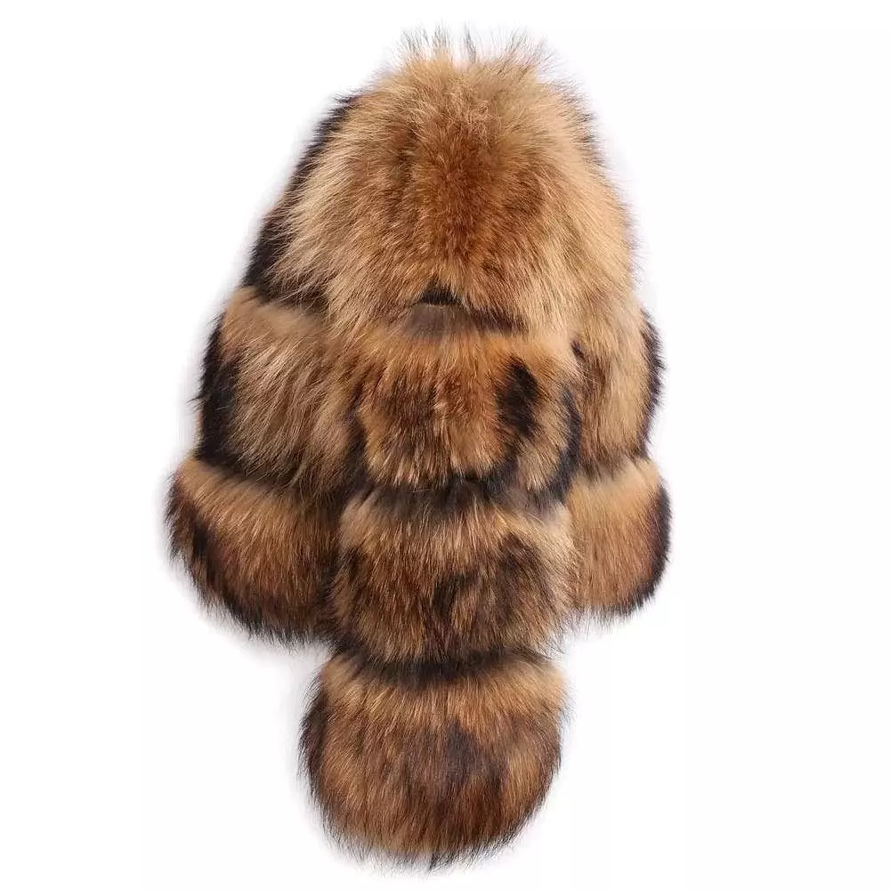 Cropped Dusty Brown Raccoon Fur Coat