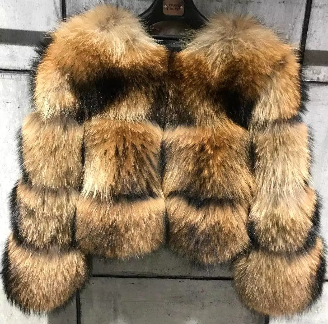 Cropped Dusty Brown Raccoon Fur Coat