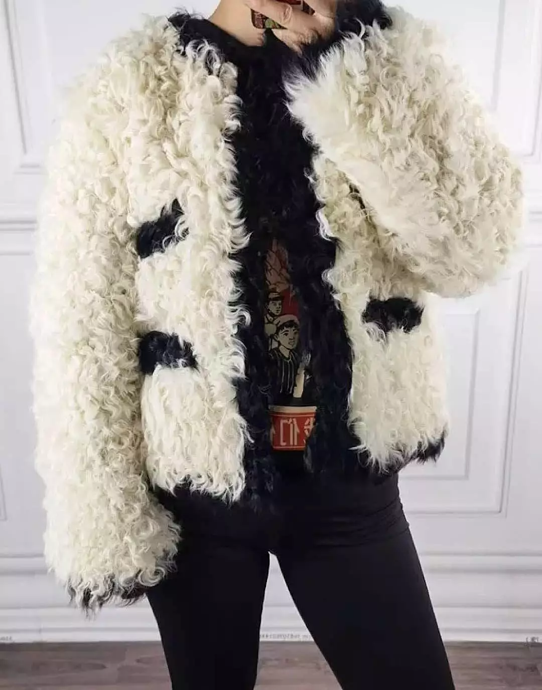 Curly Lamb Fur Coat