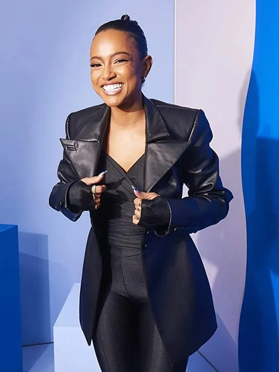 Divinity 2023 Karrueche Tran Black Leather Coat