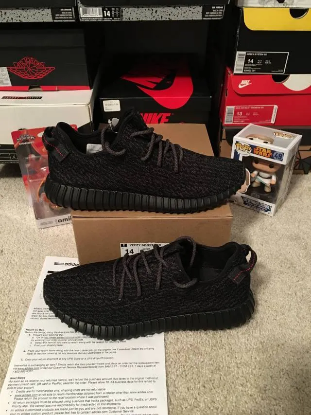 Ds sz 14 adidas yeezy boost 350 'pirate black' (2015) w rece