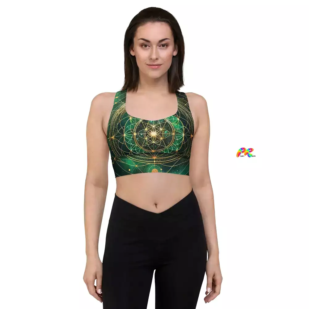 Emerald Cosmos Rave Longline Sports Bra