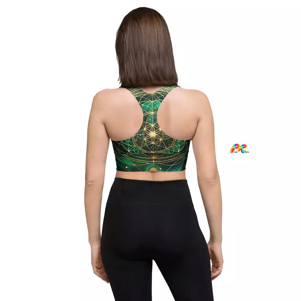 Emerald Cosmos Rave Longline Sports Bra